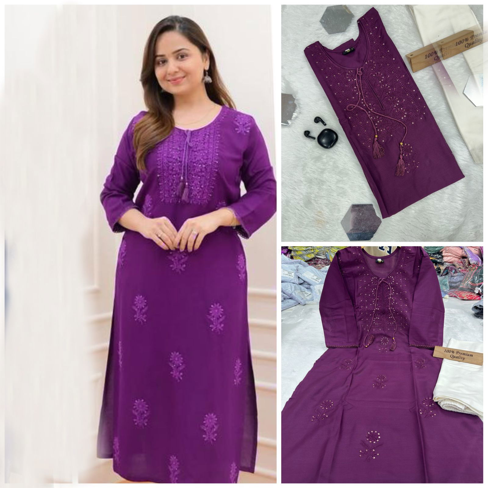 Nifty By Tdg Heavy Rayon Cotton Kurti With Bottom Catalog
